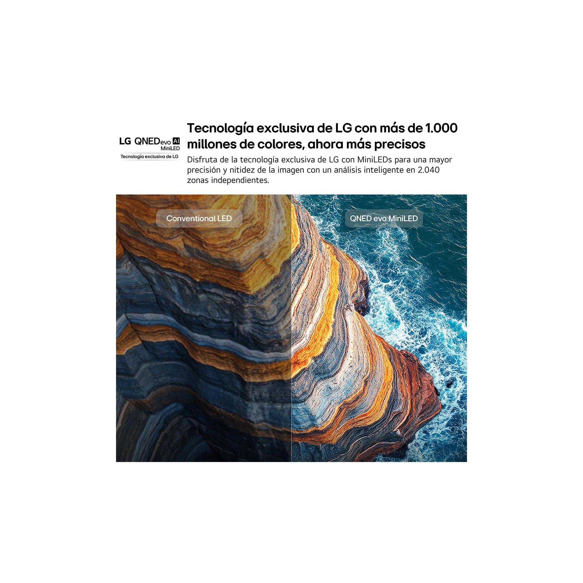 LG - Televisión Smart TV 55QNED83B6A QNED evo MiniLED 4K Ultra HD con HDR10, webOS y AI Picture Pro para hogar moderno
