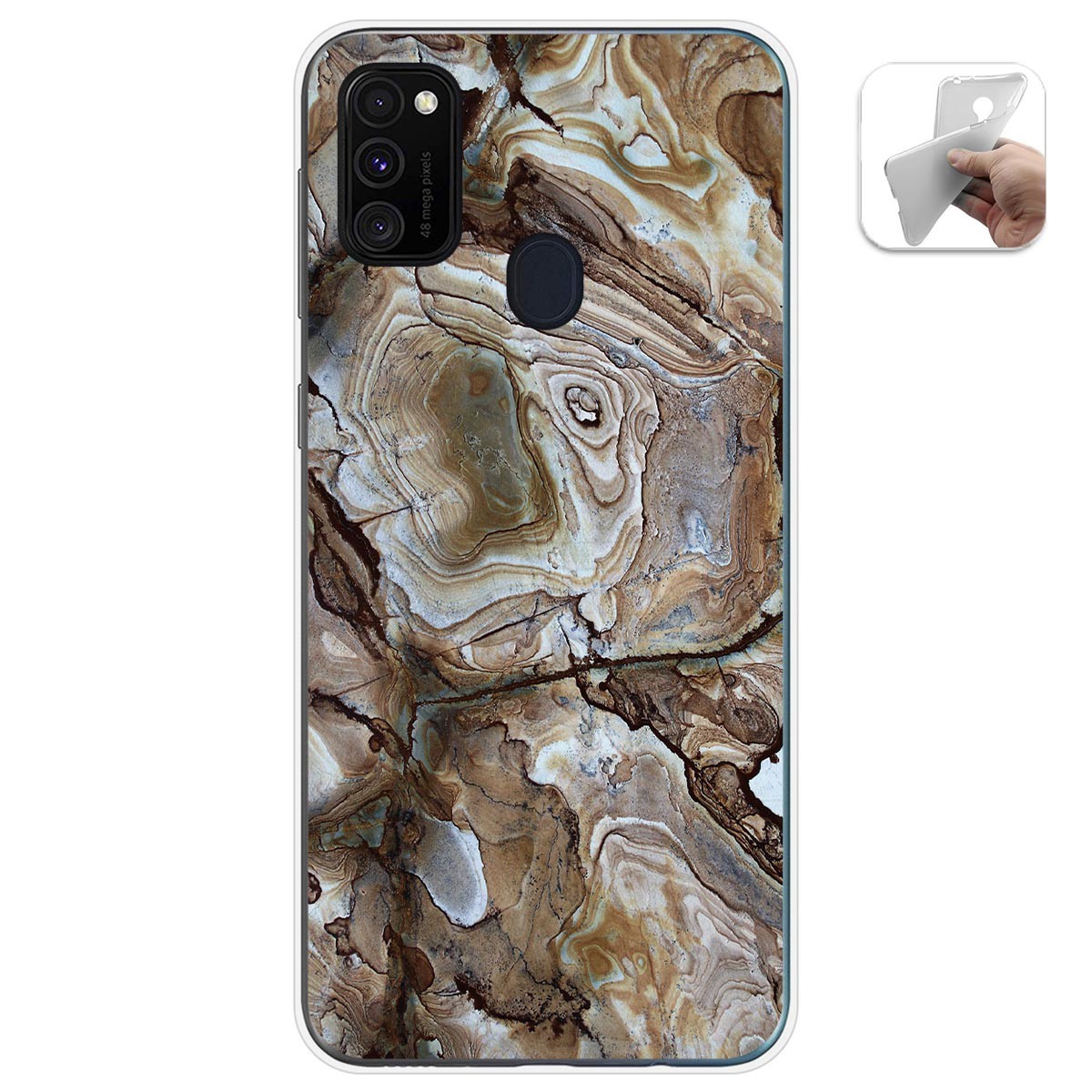 Tumundosmartphone Funda Gel Tpu para Samsung Galaxy M30s / M21 diseño Mármol 14 Dibujos