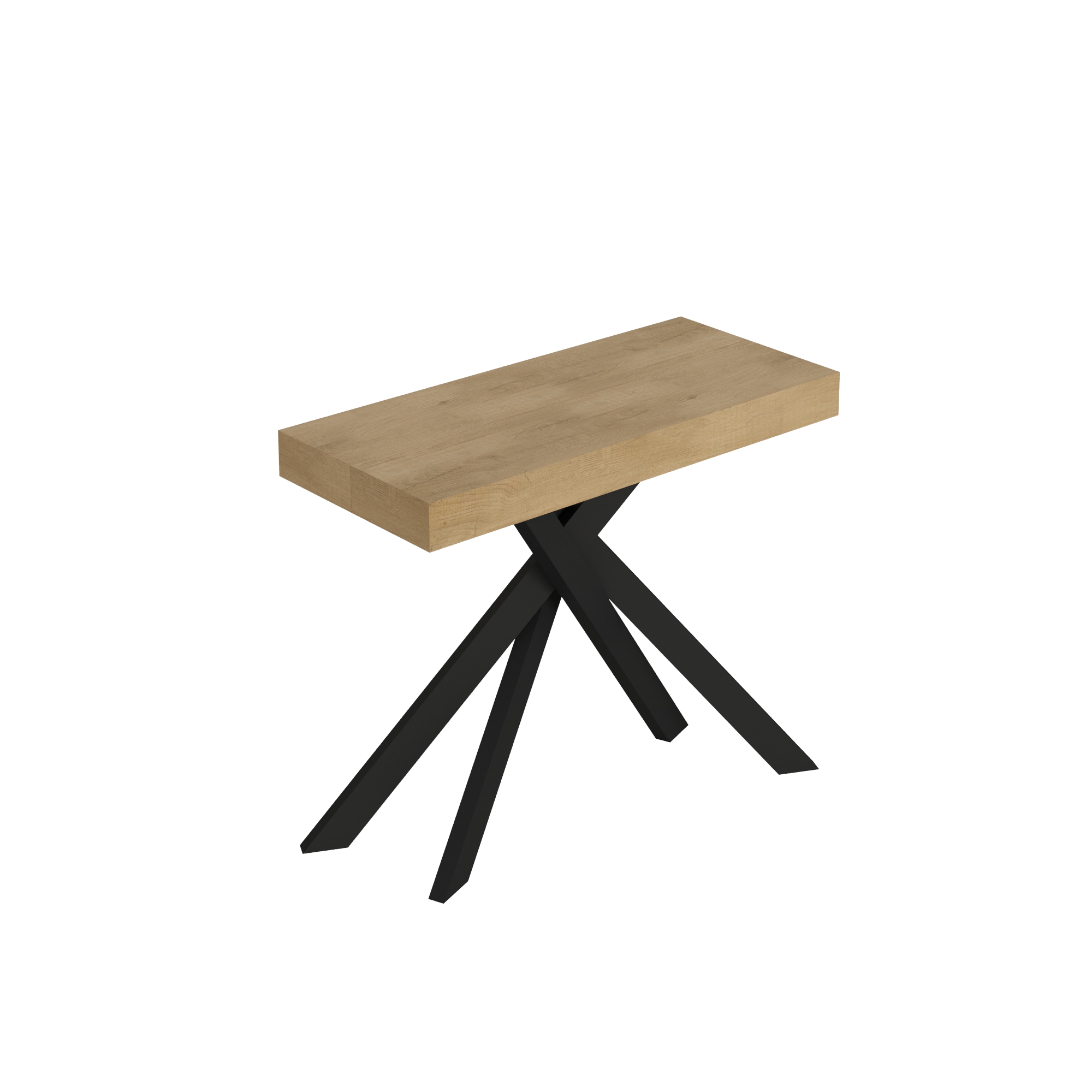 Consola extensible 90x40/196 cm Saki Premium Small patas roble natural antracita - Itamoby