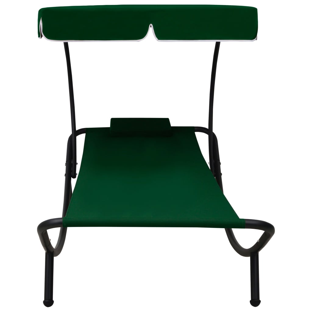 Vidaxl Tumbona de Jardín con Toldo y Cojín 200x90x112 Cm