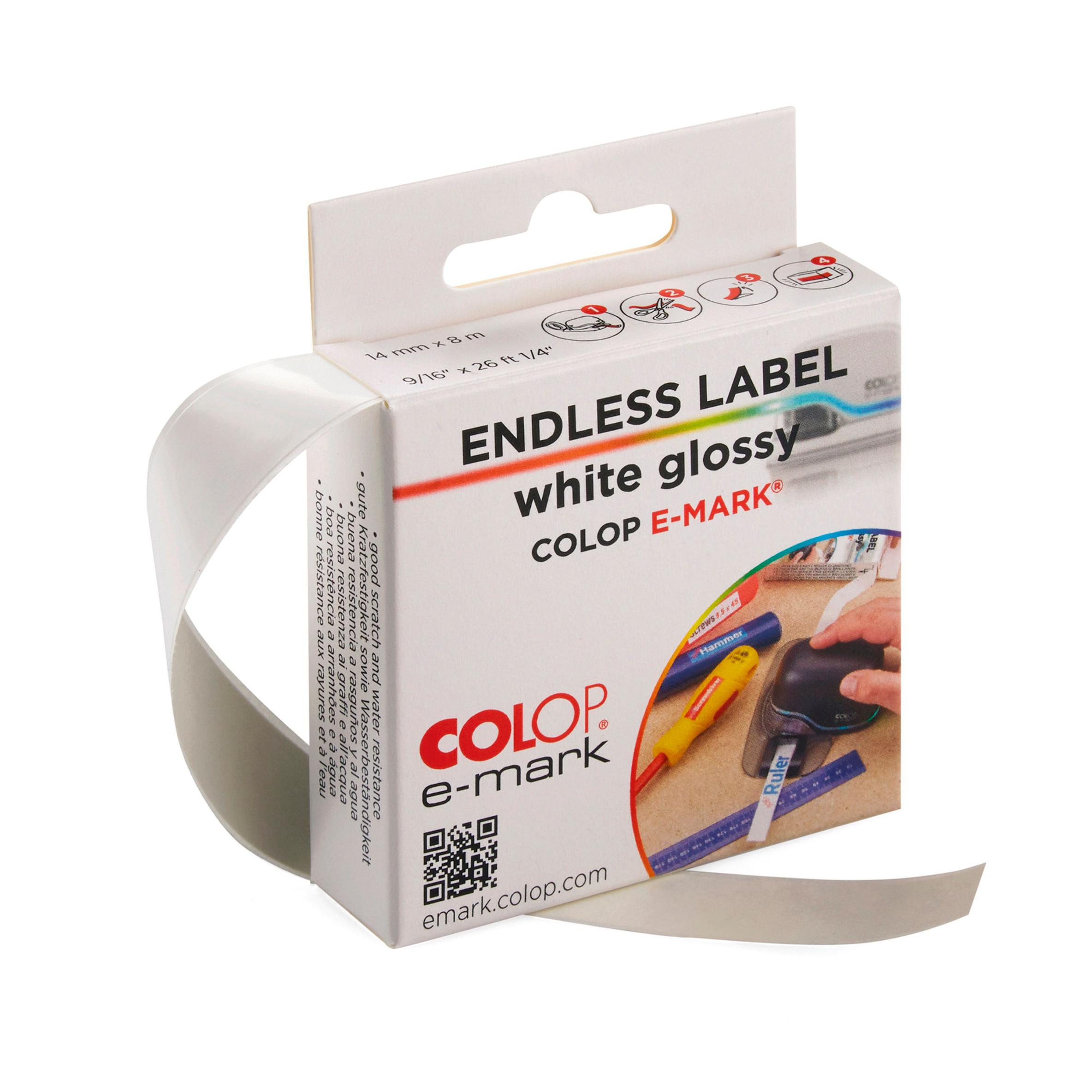 Colop e-mark® Cinta Sin Fin Adhesiva PP - Blanca Brillo
