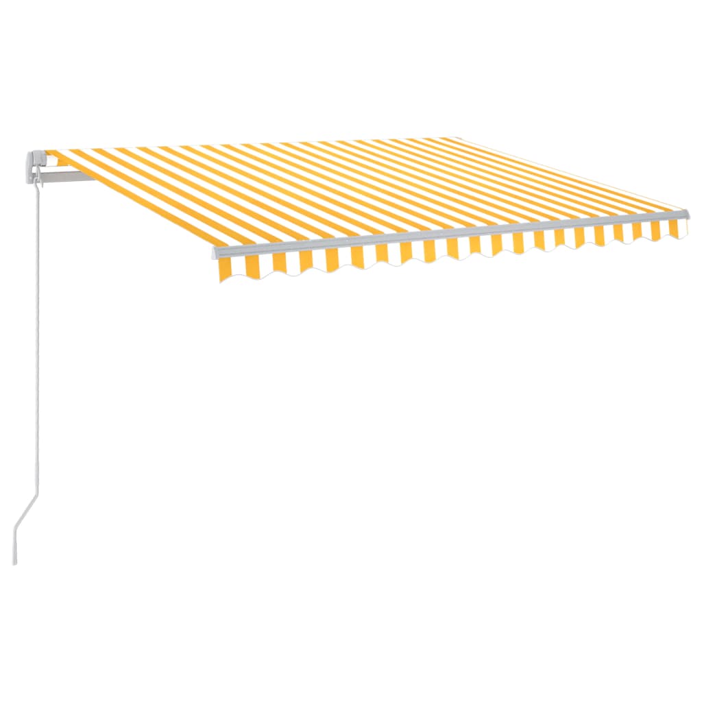 vidaXL Toldo manual retráctil con LED amarillo y blanco 300x250 cm