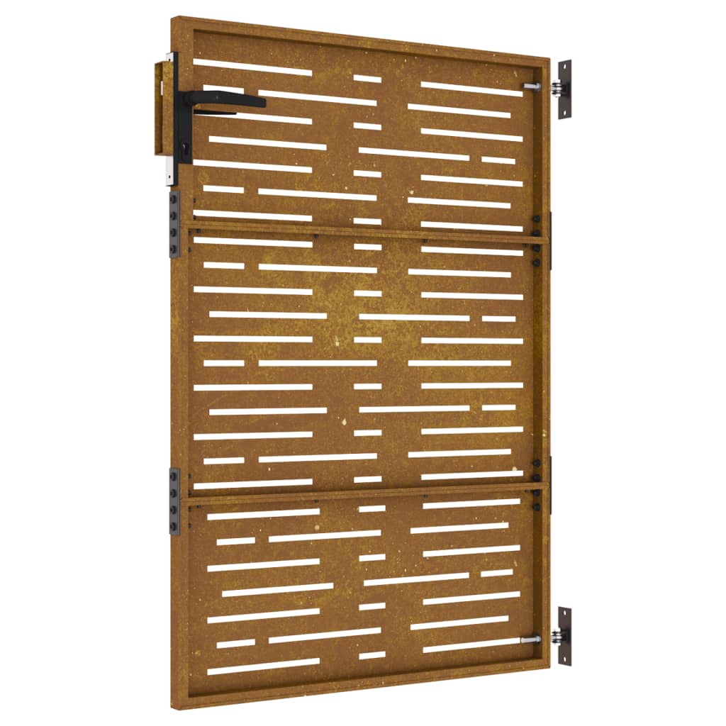 vidaXL Puerta de jardín acero corten diseño cuadrado 85x125 cm