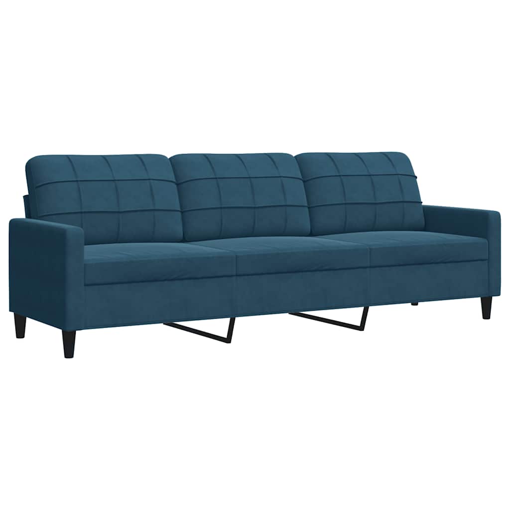vidaXL Sofá de 3 plazas terciopelo azul 210 cm