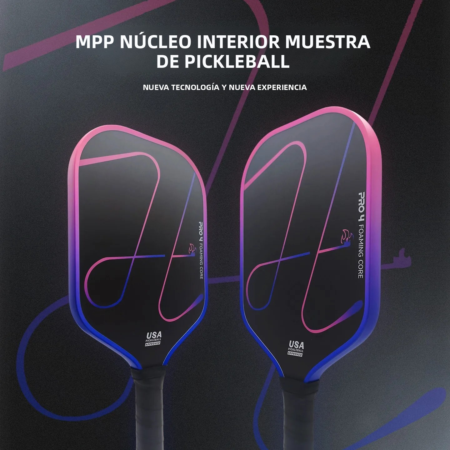 Pala De Pickleball Luzz pro 4 Inferno Con Material MPP Y Fibra De Carbono Toray T700 Estándar Para Deporte Y Fitness