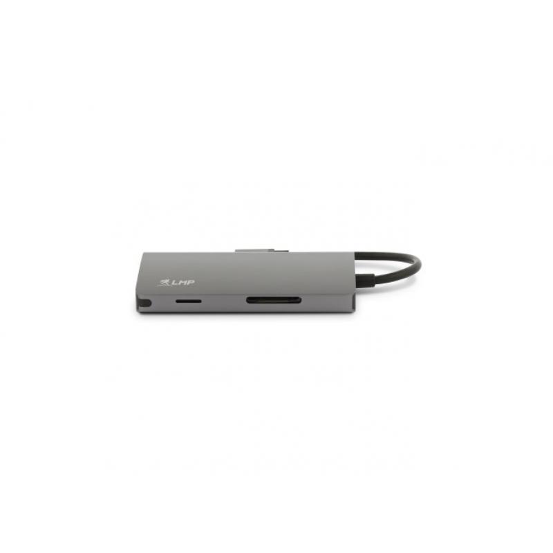 Mini Dock USB-C de 8 puertos con HDMI, 3x USB 3.0, Ethernet, SD / MicroSD, carga USB-C, gris espacial