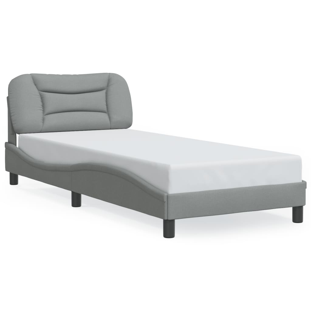 vidaXL Estructura de cama con LED sin colchón tela gris claro 80x200cm