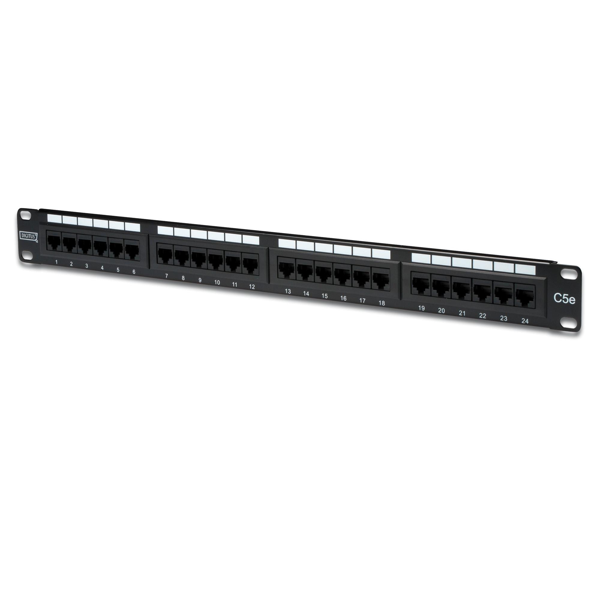 Digitus Panel Parcheo Cat5e 24P 19in UTP - Certificación Cat5e - Altura 1U