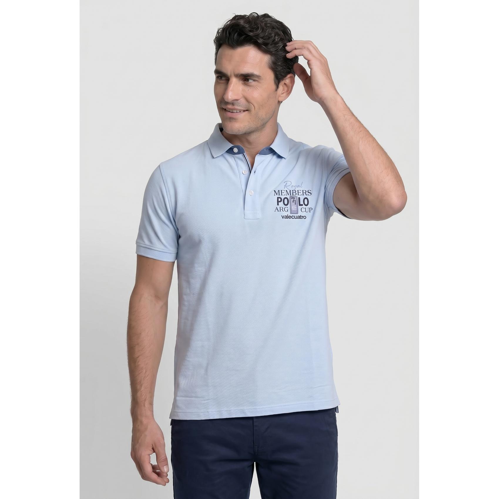 Polo Valecuatro semibordado Royal member celeste