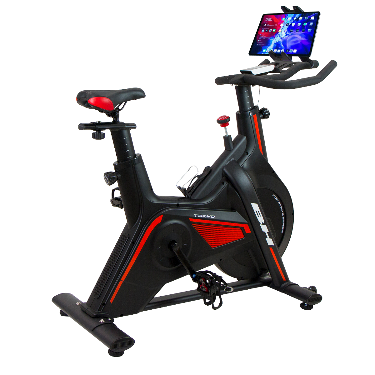 BH Fitness Tokyo H9181H | Ciclo Indoor Profesional con Freno Magnético y Volante de 20 kg para Entrenamientos Intensivos- CON SOPORTE PARA MOVIL
