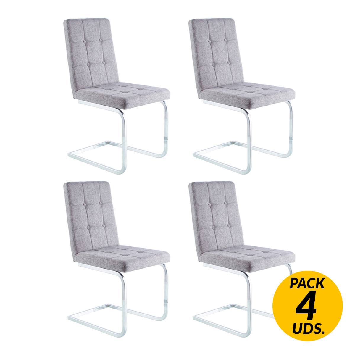 Adec - Adec Pack de 4 sillas de comedor Vanity  diseño flotante
