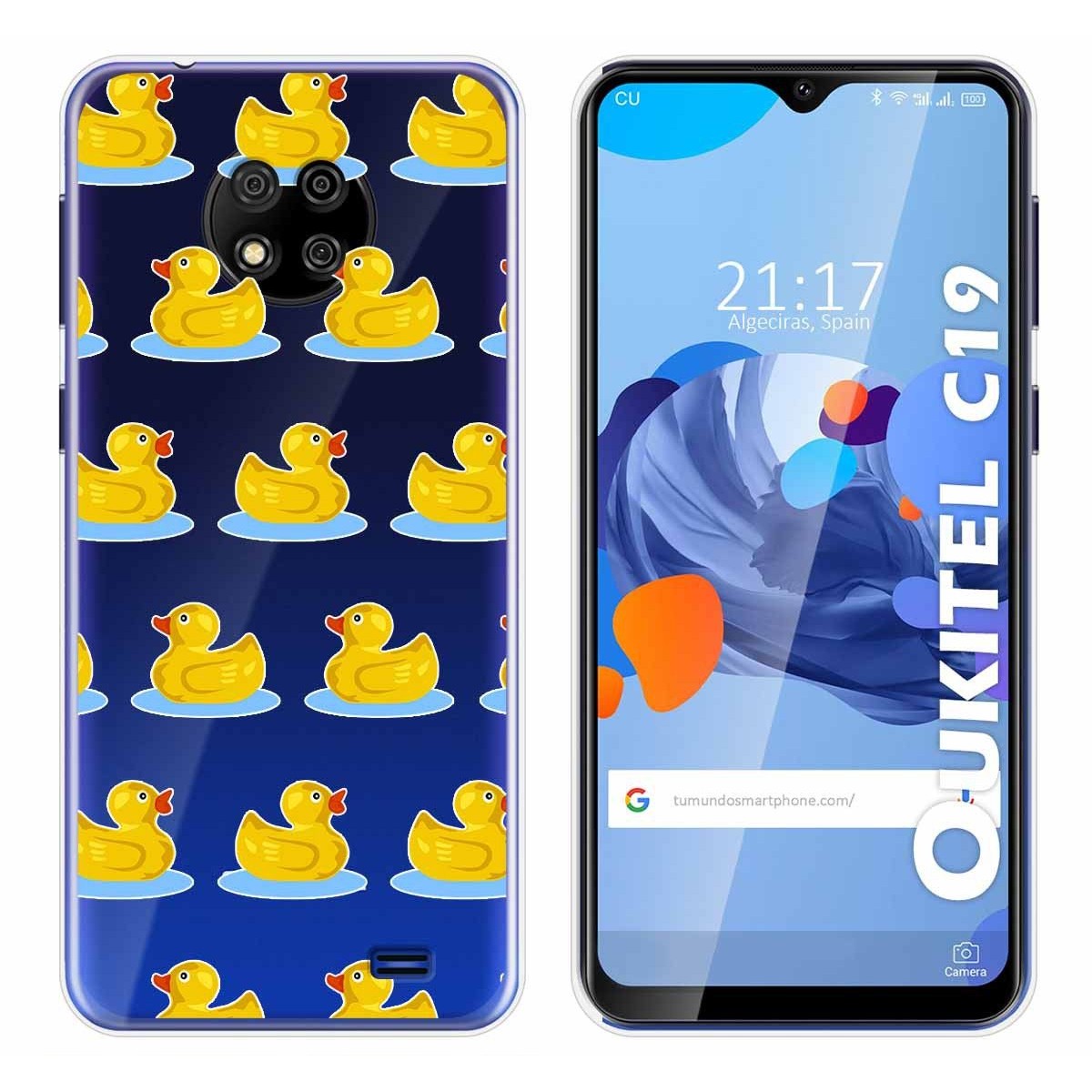 Tumundosmartphone Funda Gel Transparente para Oukitel C19 diseño Pato Dibujos