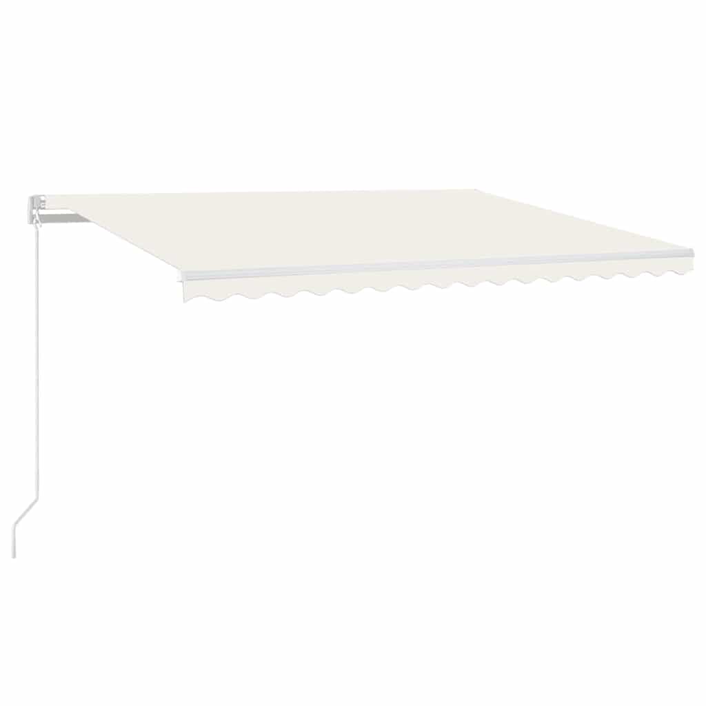 vidaXL Toldo retráctil manual con LED crema 400x300 cm