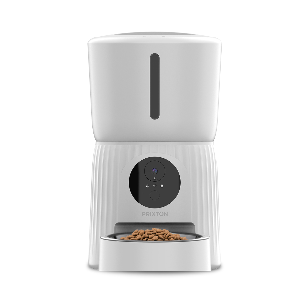 PRIXTON Comedero Inteligente para mascotas Automatic Pet Feeder FF100 con WiFi, Cámara Full HD 1980x1080P, Depósito de 4L, App móvil, Programable, Audio Bidireccional, Grabación de Voz