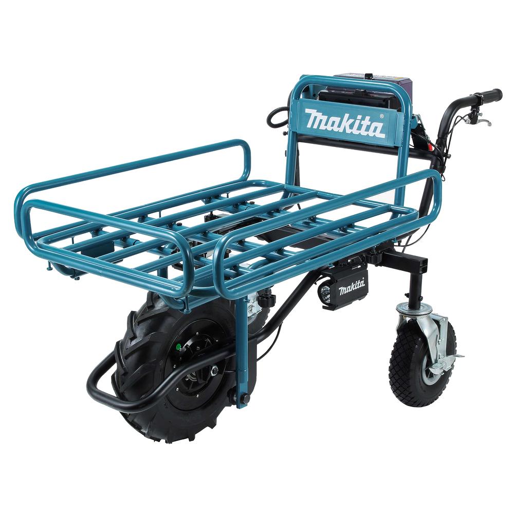 MAKITA - Carretilla 18V 130Kg 3,5Km/h BL DCU180Z + Parrilla + Kit Alimentación 2 Baterías + Cargador