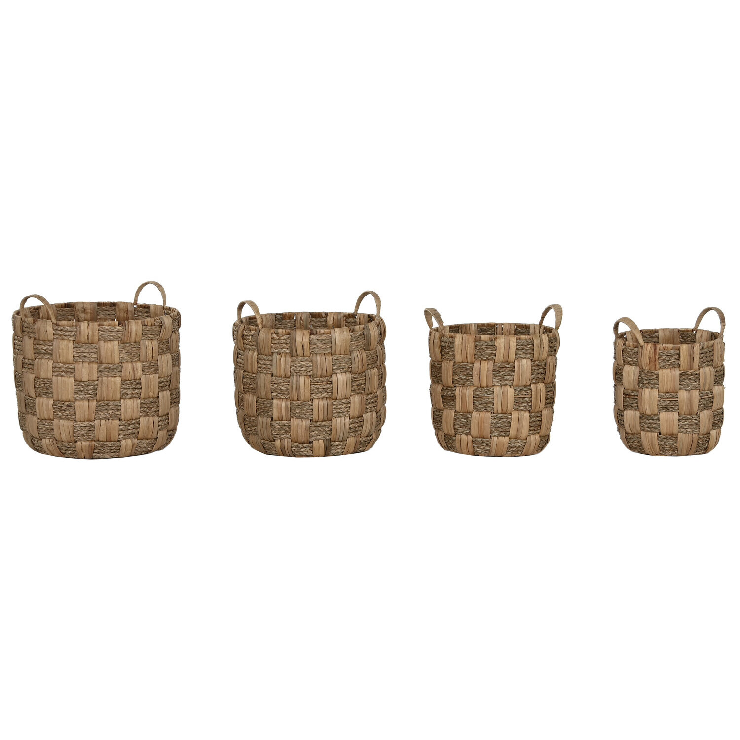 Cesta set 4 jacinto de agua metal 48x44x44 natural , La mejor decoración para tu hogar.