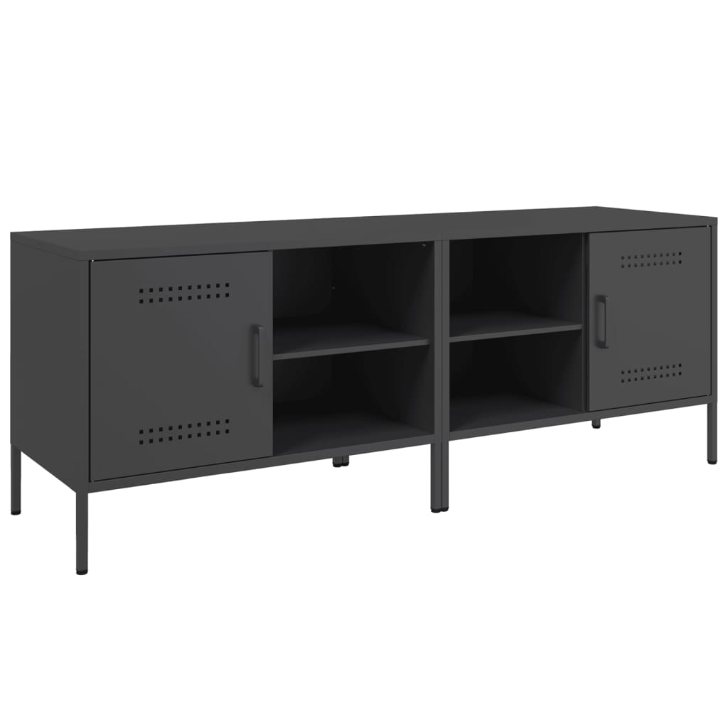 vidaXL Muebles de TV 2 piezas acero 68x39x50,5 cm en color Rosa/Negro/Antracita y más | almacenamiento funcional diseño moderno para baño dormitorio sala