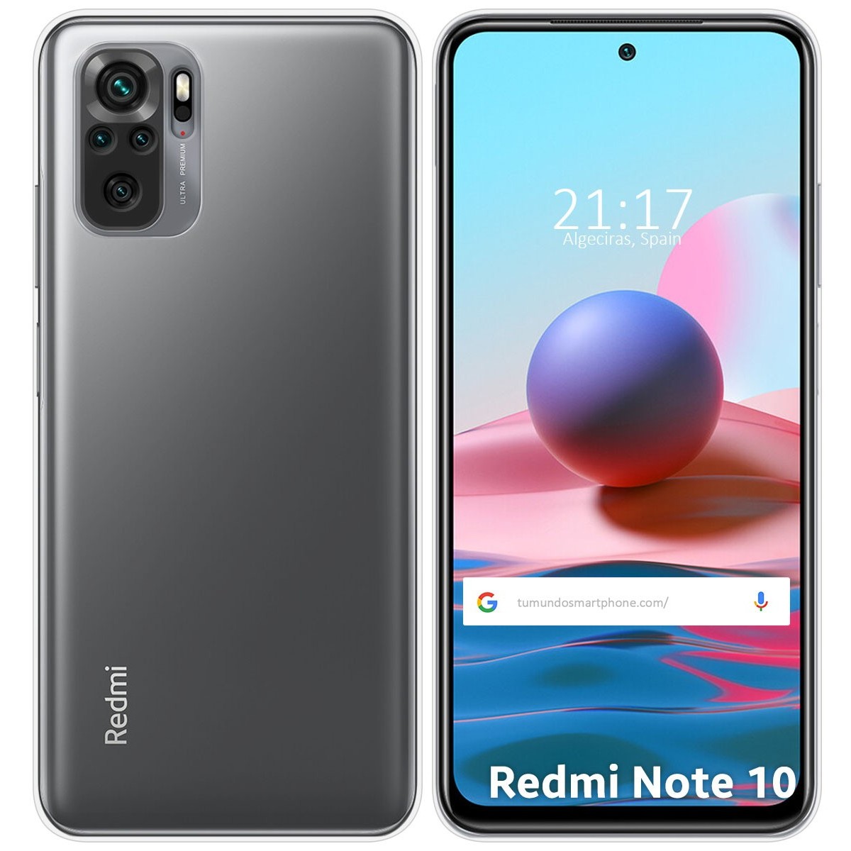 Tumundosmartphone Funda Silicona Gel TPU Transparente para Xiaomi Redmi Note 10 / 10S