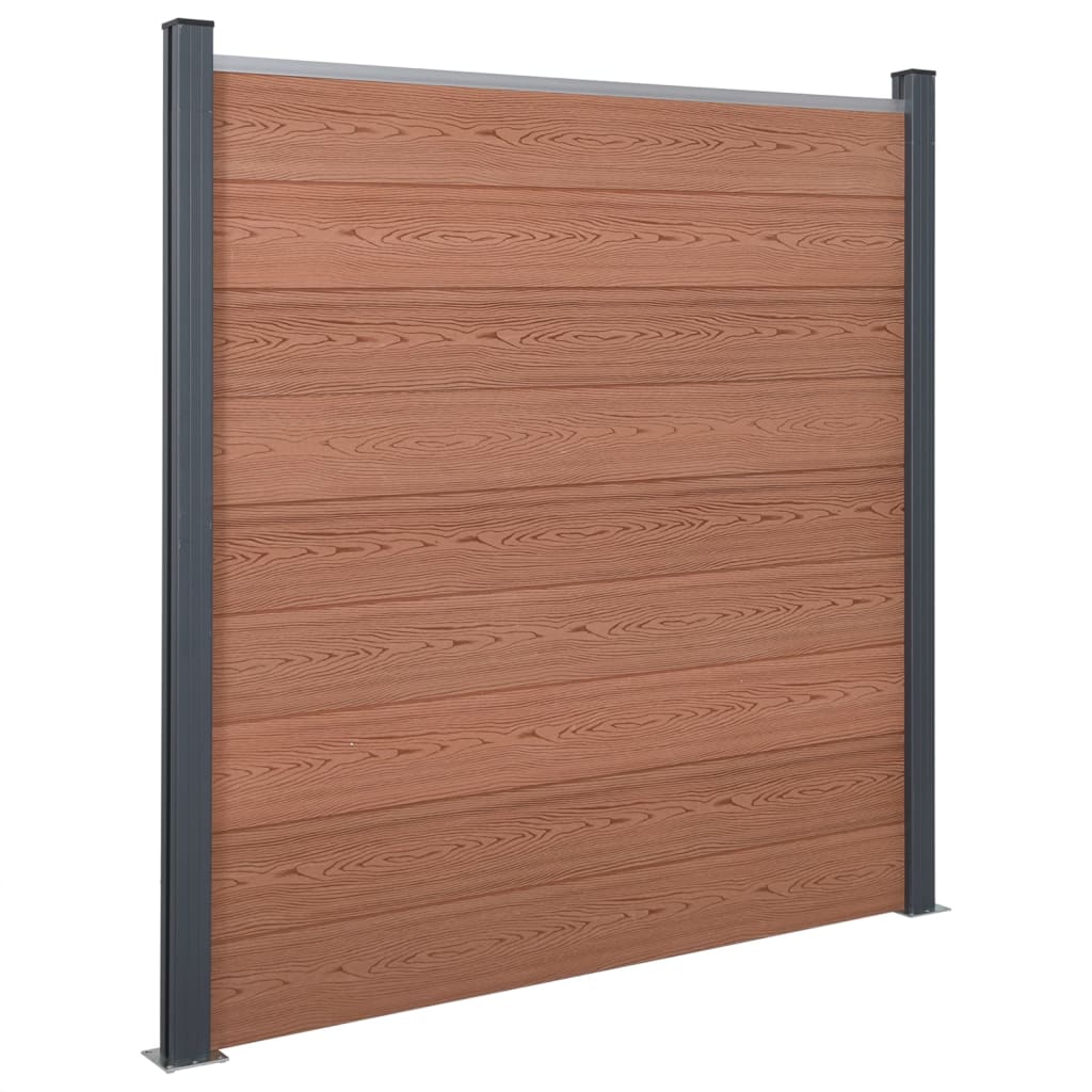 Vidaxl - Juego de Paneles de Valla WPC 353x186 Cm - Color Marrón, Gris - Valla para Jardín y Residencial - Múltiples Usos