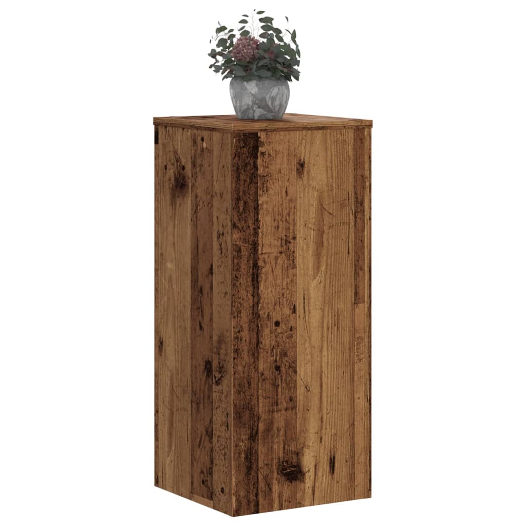 vidaXL Soportes de plantas 2 uds madera 30x30x70 cm Color Gris hormigón,  Gris sonoma,  Blanco y mas