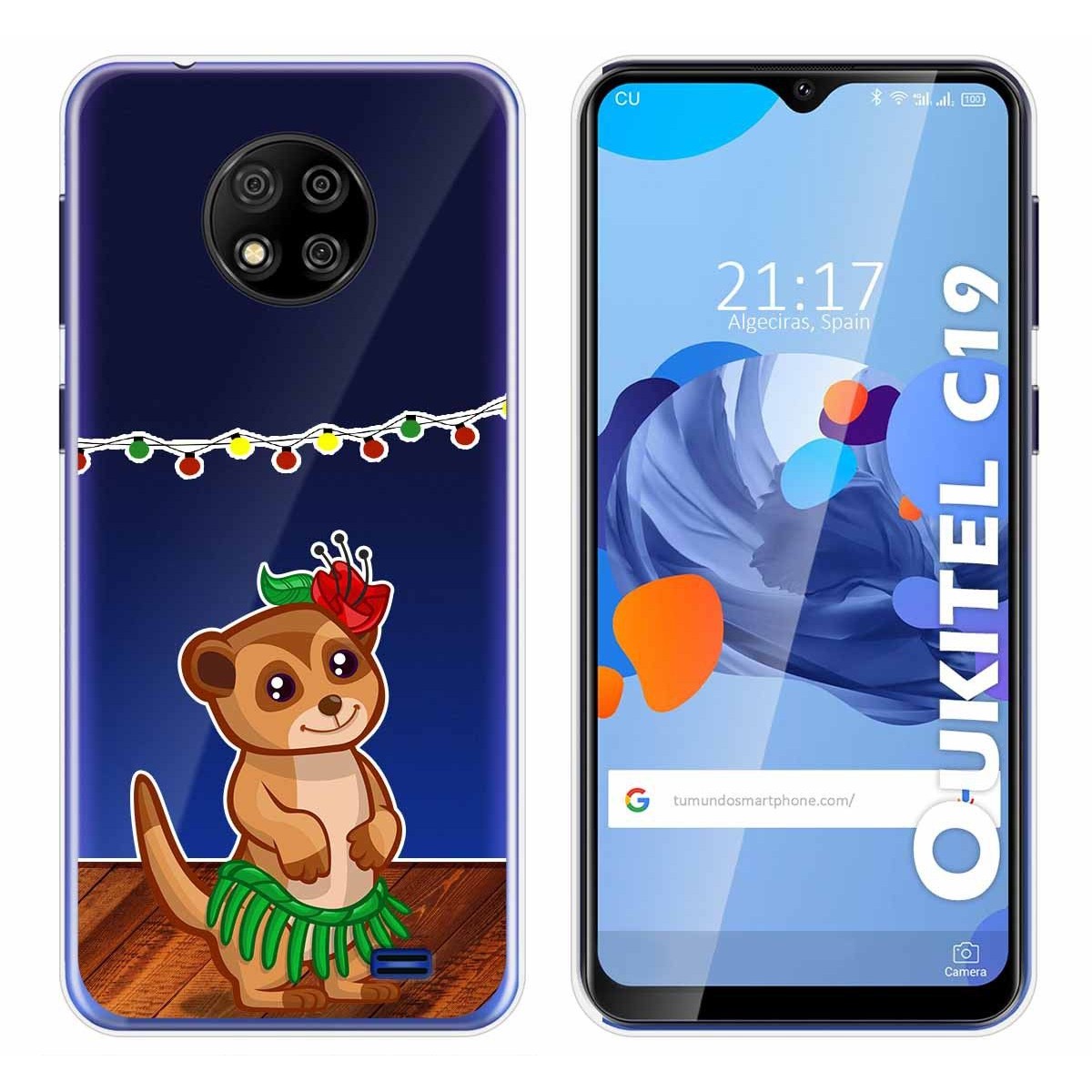 Tumundosmartphone Funda Gel Transparente para Oukitel C19 diseño Suricata Dibujos