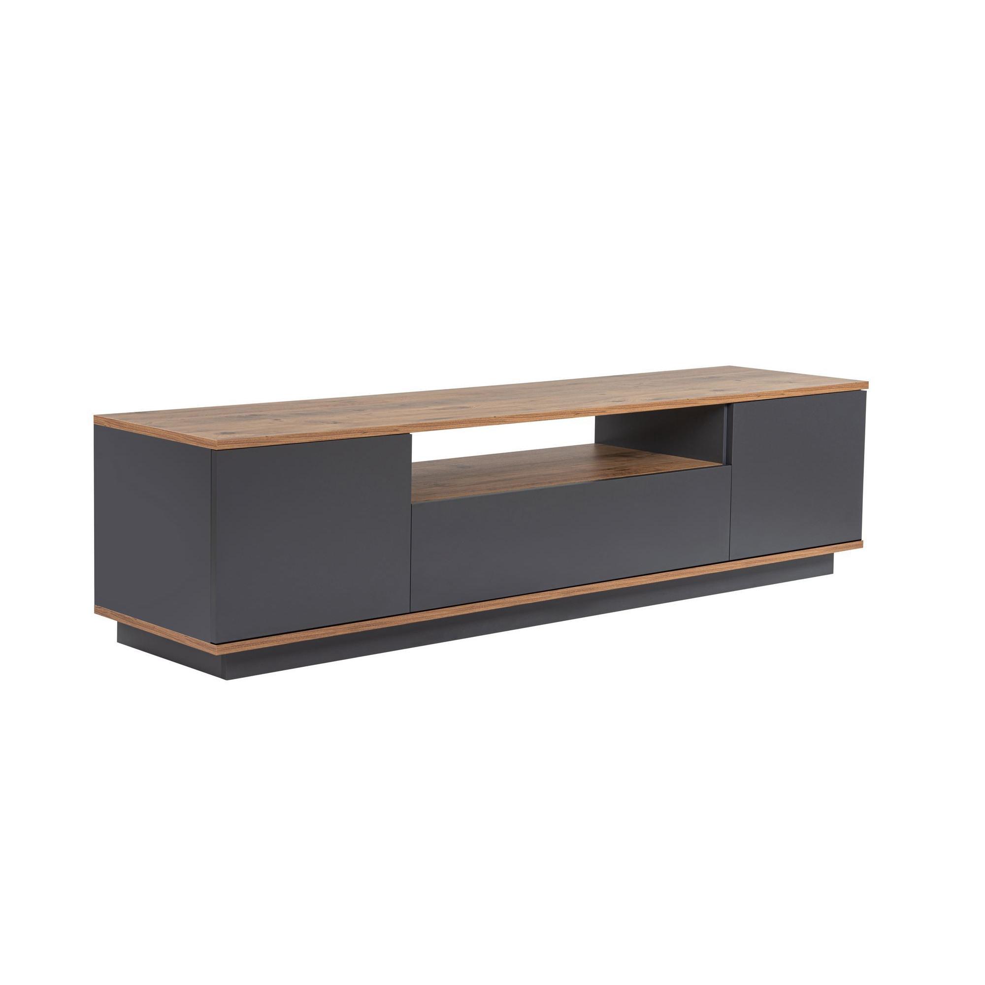 Habitat y Jardin - Soporte de TV de madera "Veramont" - 180 x 44 x 44 cm - Gris antracita