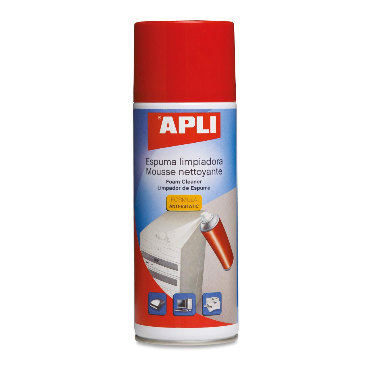 Apli Espuma Limpiadora Antiestática - 400ml - Limpieza Externa de Aparatos Electrónicos - Mejora el Rendimiento y Prolonga la Vida de Tus Componentes