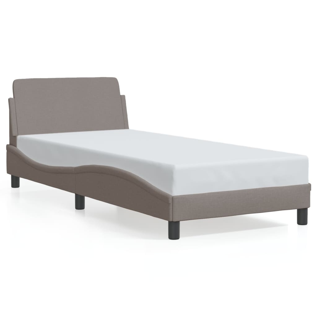 vidaXL Estructura de cama con cabecero Dover tela taupe 90x190cm