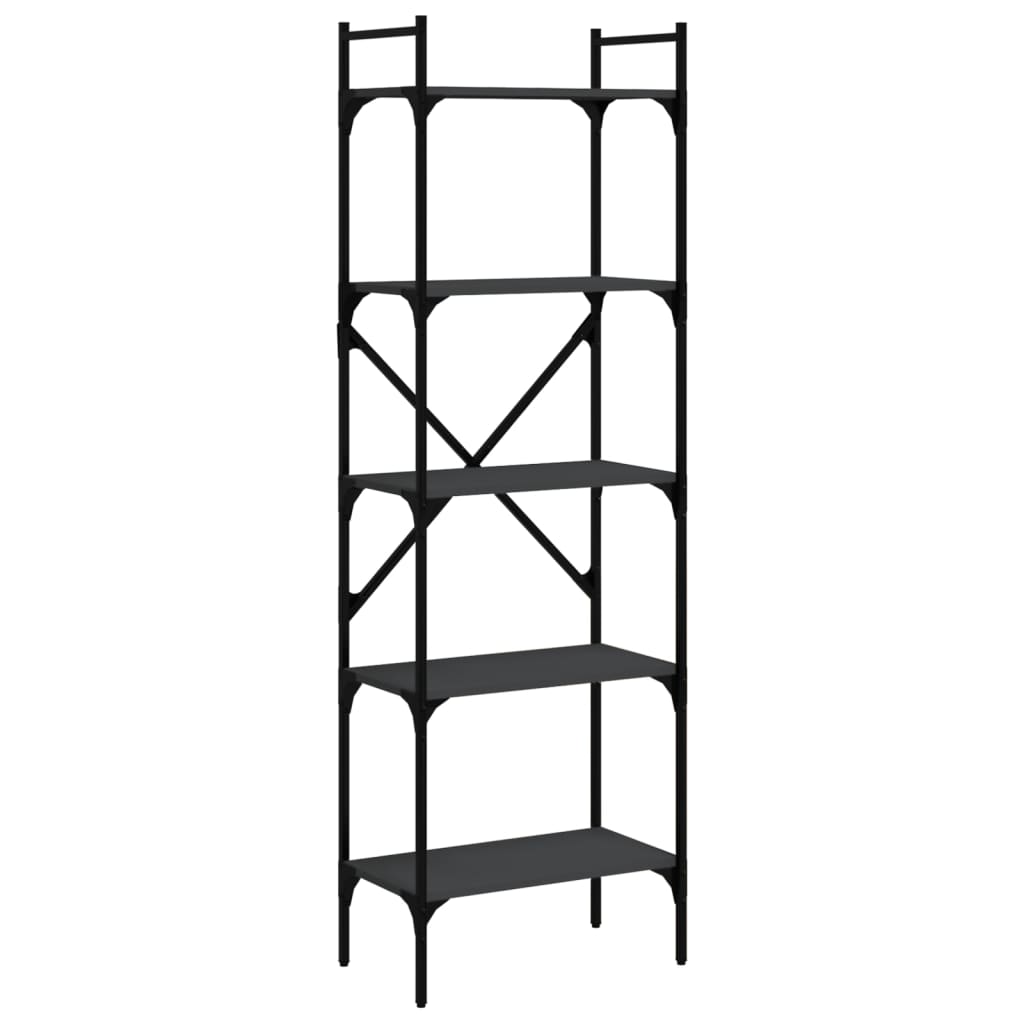 Vidaxl Librería de 5 Estantes Madera 56x31,5x174 Cm Negro