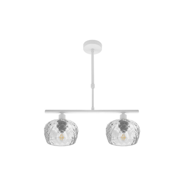 FABRILAMP Lampara Estela 2xe14 Blanca Regx41x13 Cm C/cristal Tallado Transparente
