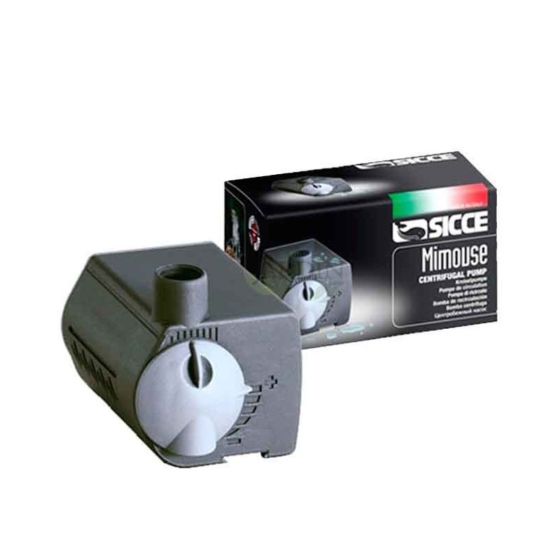 SICCE Bomba de agua sumergible Mi-Mouse 0,5 m - 350 l/h Mini bomba acuario, bomba de fuente ajustable para estanque y pecera