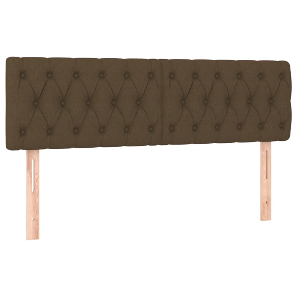 vidaXL Cabecero con LED de tela marrón oscuro 160x7x78/88 cm