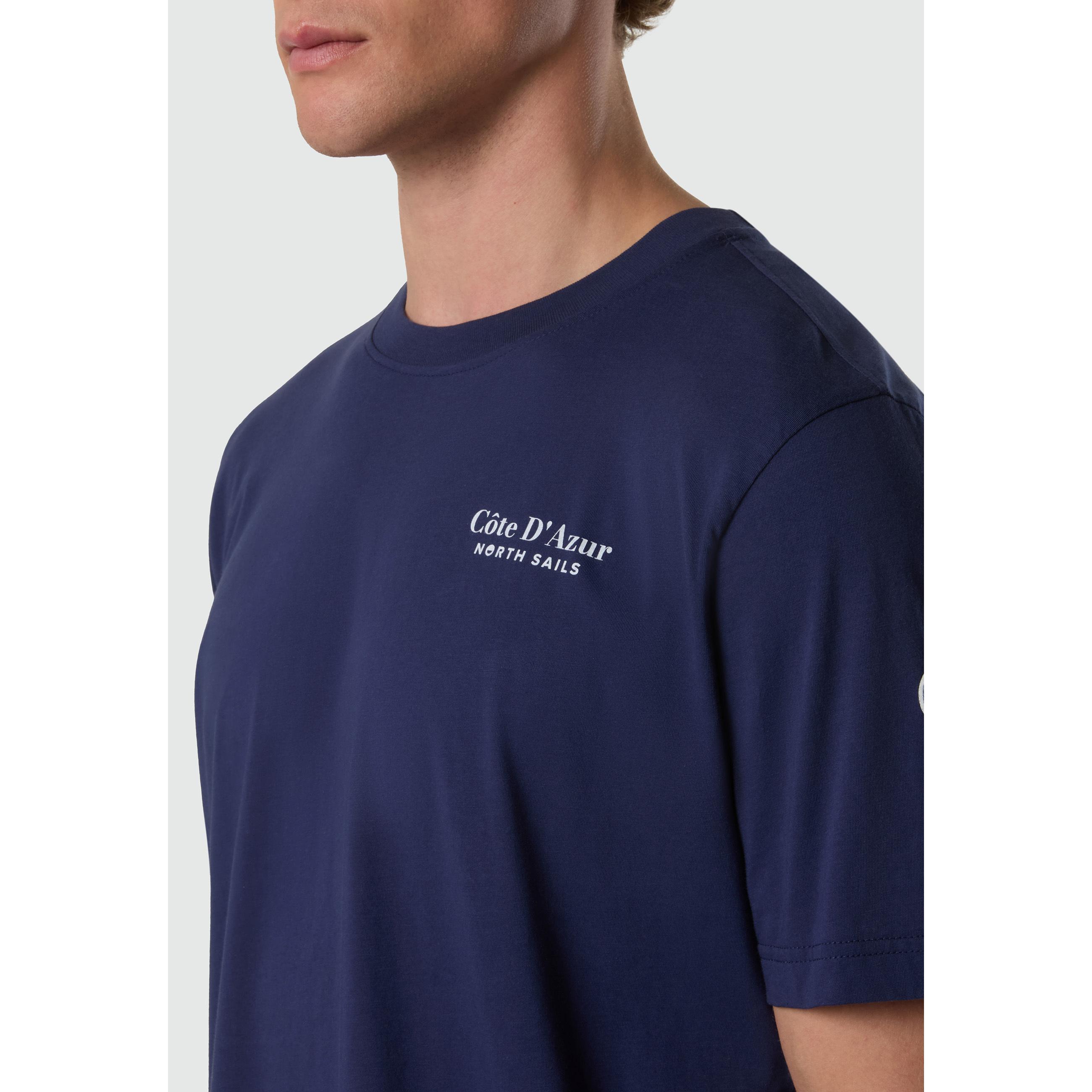 North Sails T-Shirt With French Riviera Print Men Ss26