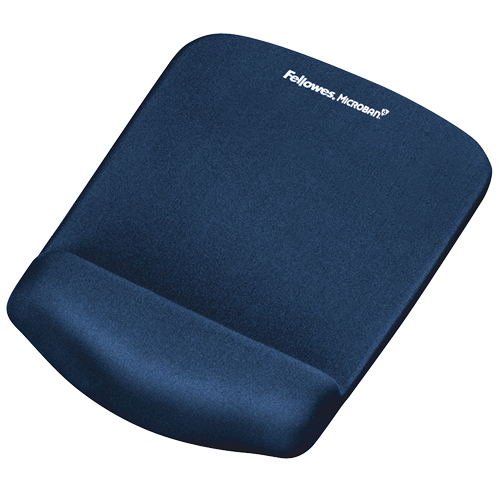 Fellowes Foam Fusion Plus Touch - Alfombrilla con reposamuñecas ergonómico para ratón, Gel y Espuma, Color Azul