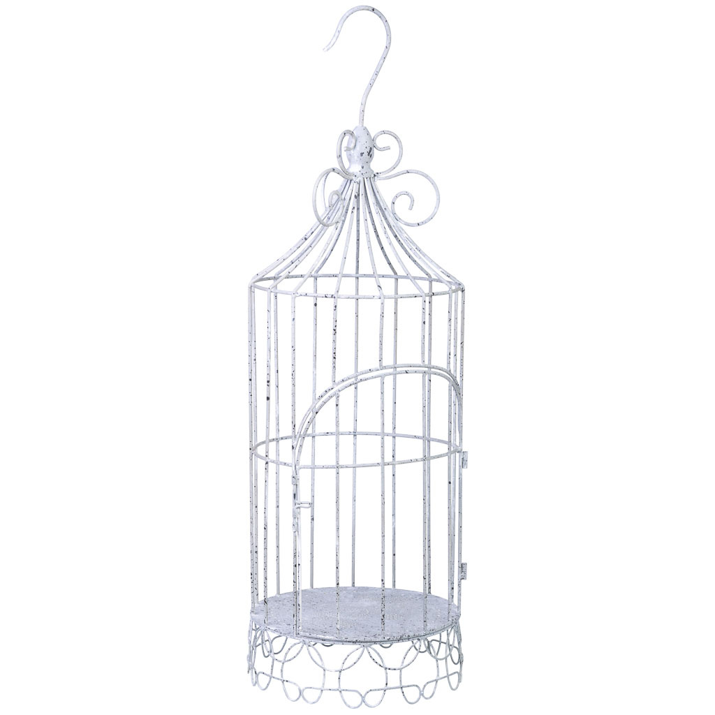 Wonderlust Deco - Jaula decoración de metal 24.13x24.13x74.93h cm Gris 24.13x24.13x74.93h cm