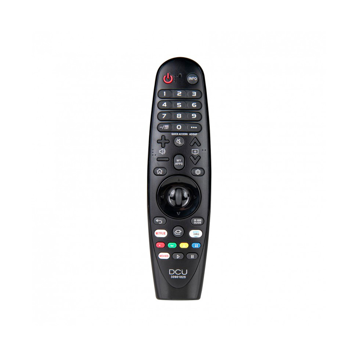 DCU TECNOLOGIC - Mando Universal para TV LG - Botón para Netflix y Amazon Prime Video - Distancia: 8 Metros
