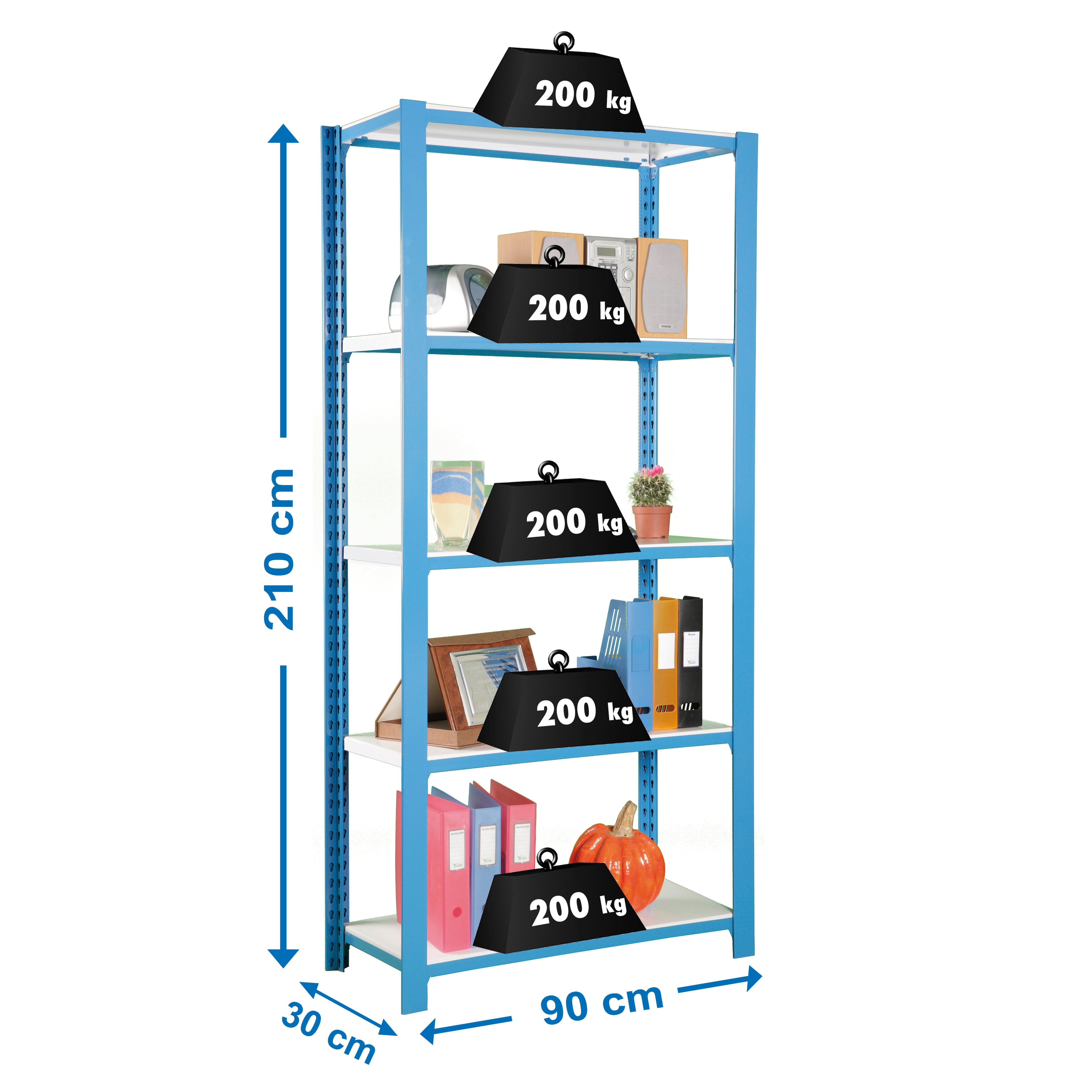 Estantería SIMONRACK Officlick 5/300 metal i.m. Azul/blanco