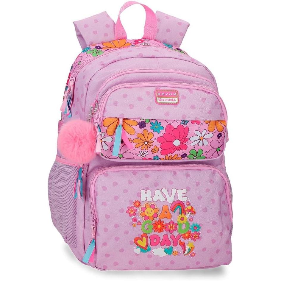 Mochila Escolar Doble Compartimento Malva Movom Good Day 32x45x19 cm Poliéster 27,4L