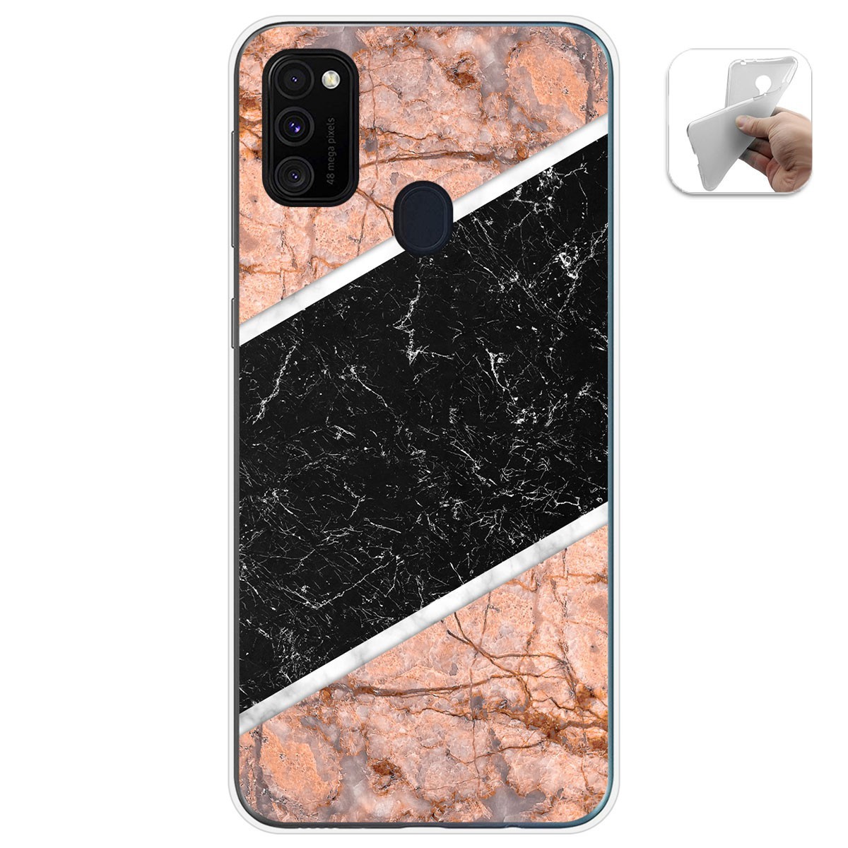 Tumundosmartphone Funda Gel Tpu para Samsung Galaxy M30s / M21 diseño Mármol 07 Dibujos