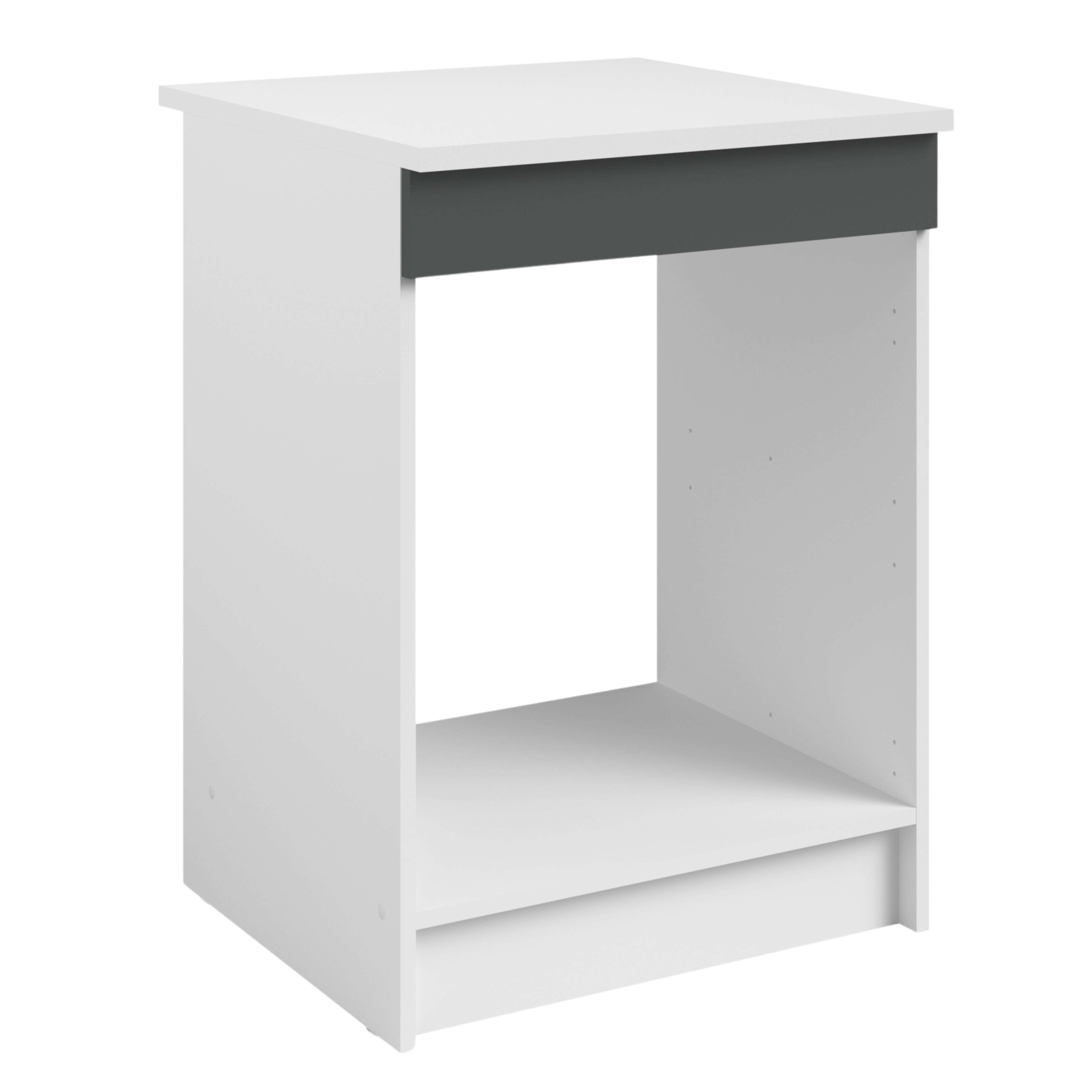 Miroytengo Mueble Bajo para Horno, Armario de Horno 60x60 Gris brillante y Blanco 60x84x60 cm