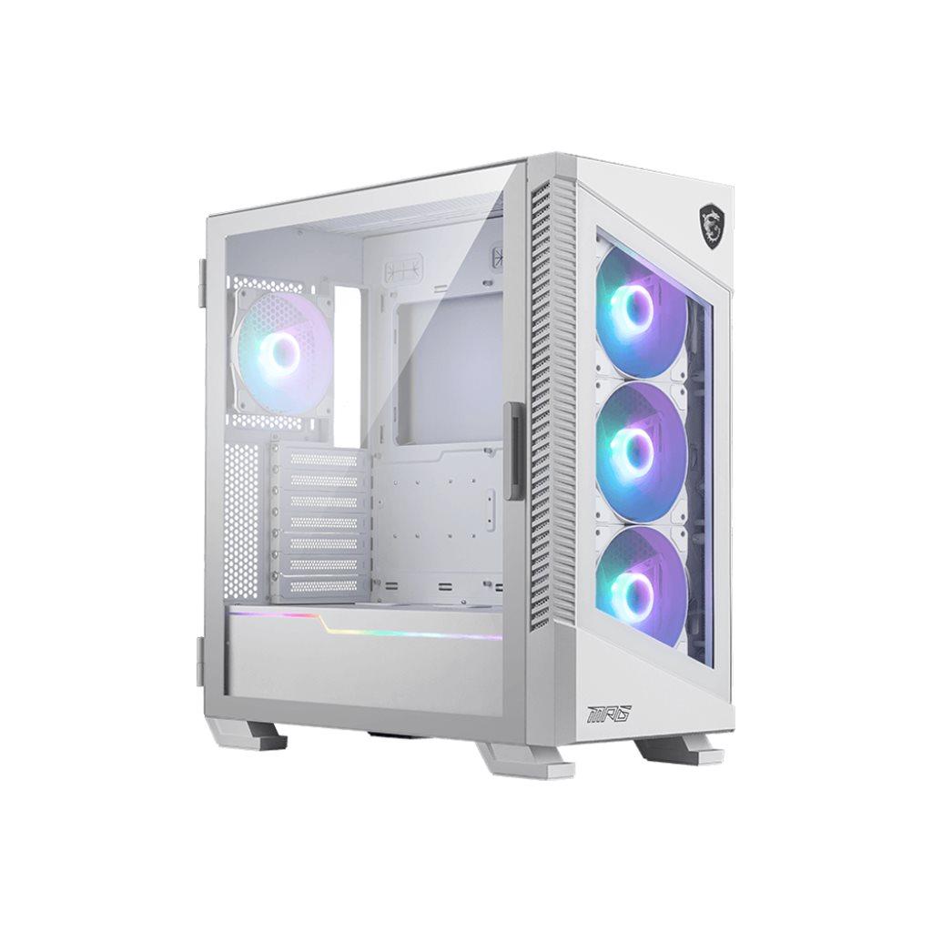 MSI MPG VELOX 100R - Caja para PC blanca, semitorre, USB 3.2, salida de audio, entrada de micrófono | MSI