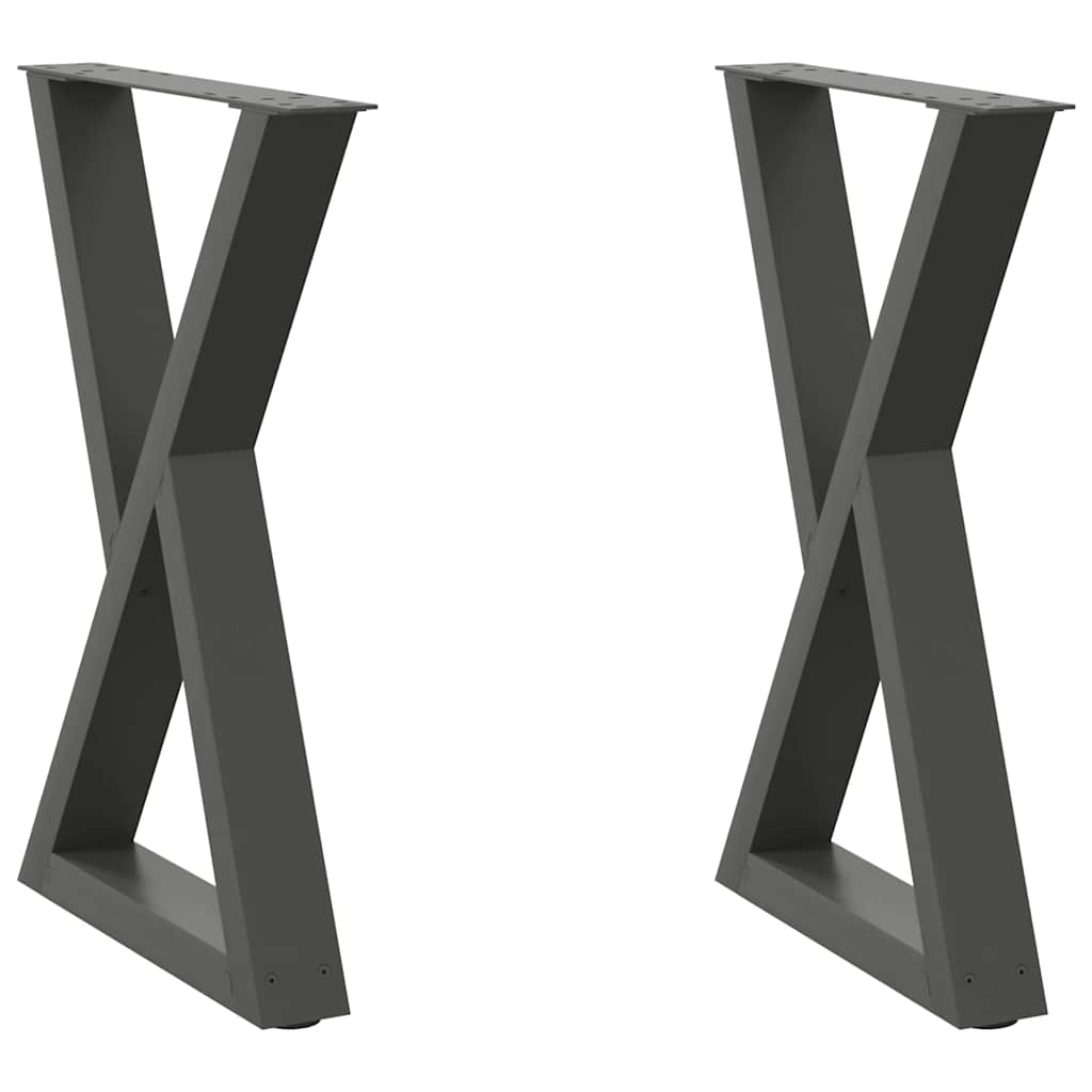 vidaXL Patas para mesa de comedor (2 unidades) 60 x 72-73,3 cm, acero