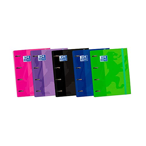 Carpeta con recambio oxford europeanbinder classic 4 anillas 35 mm cuadro 5 mmdin a4 tapa extradura con gomilla