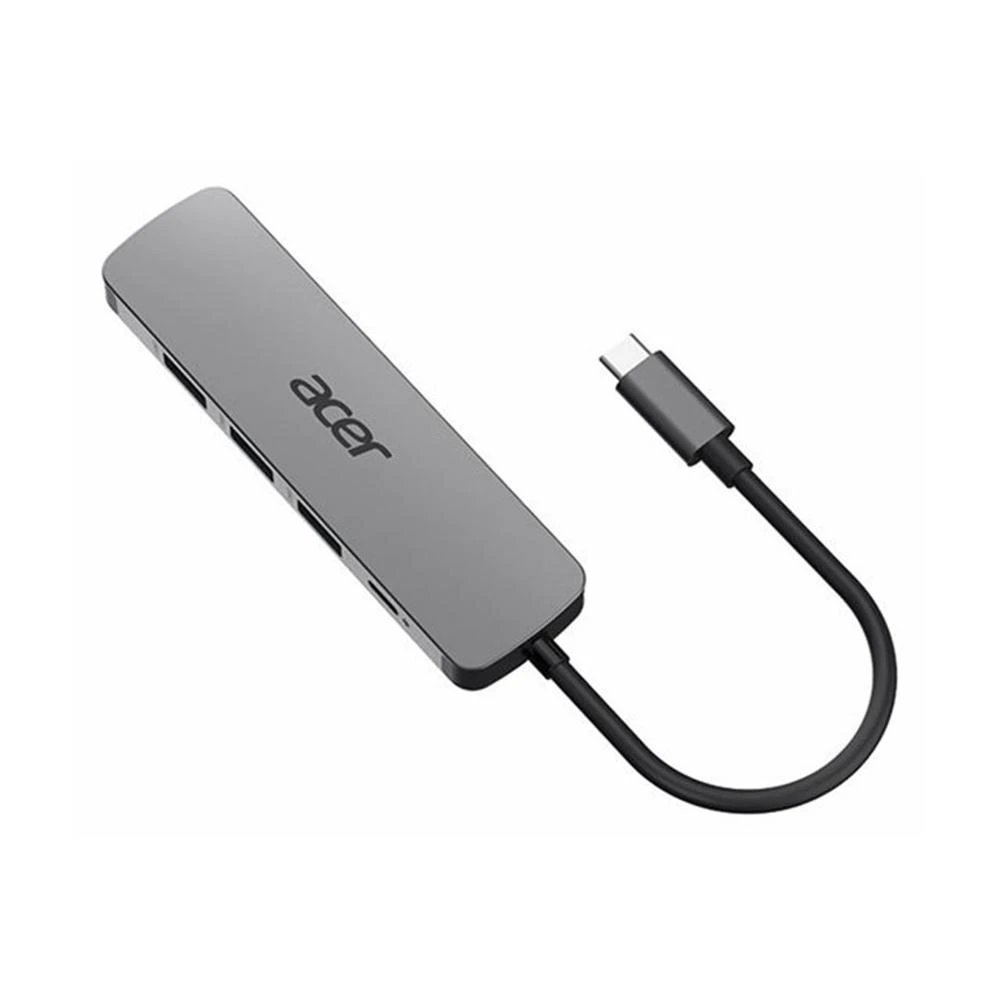 HUB Switch puertos 1 x HDMI (Tipo A, 19 pines) hasta 4K@60Hz; 1 x USB-C con Power Delivery hasta 100 W; 3 x USB 3.2 Gen 1 ACER HP.DSCAB.021 | Plata