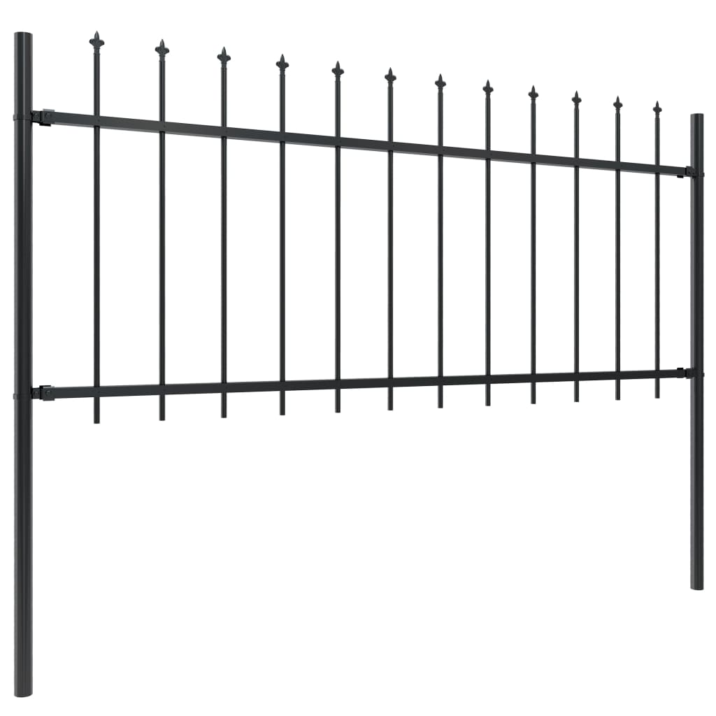 Vidaxl Valla de Jardín Puntas de Lanza Acero Negro 0,8m 1.7m 3.4m 5.1m