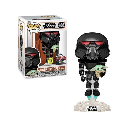 Funko Pop Dark Trooper with Child Star Wars Mandalorian Glows Special Edition 488