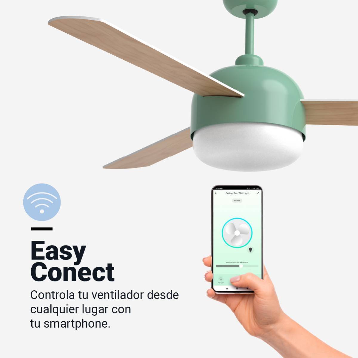 Ventilador de Techo Turquesa 120 cm con WiFi Silencioso | UNIVERSALBLUE