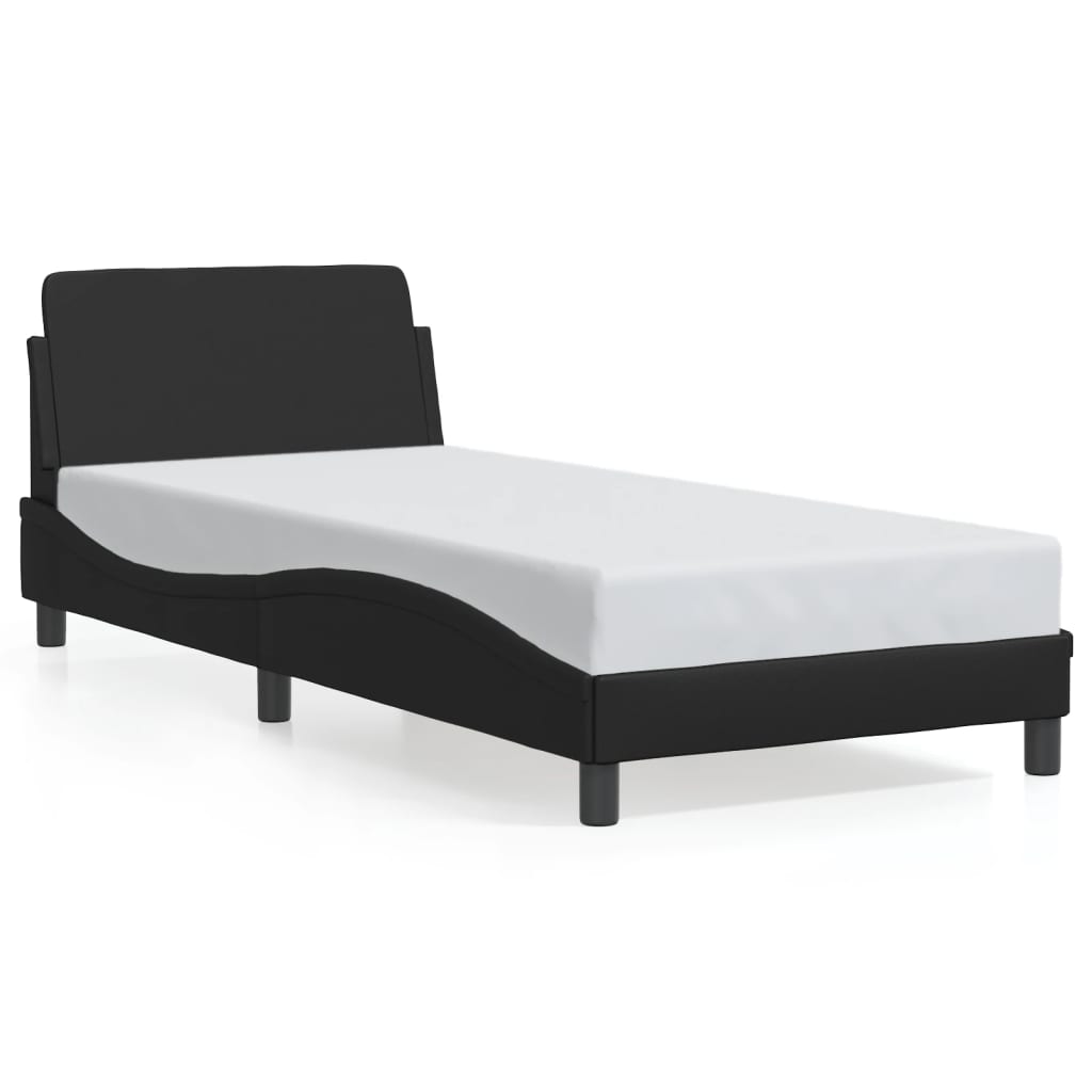 vidaXL Estructura de cama Dover cuero sintético negro 90x200 cm