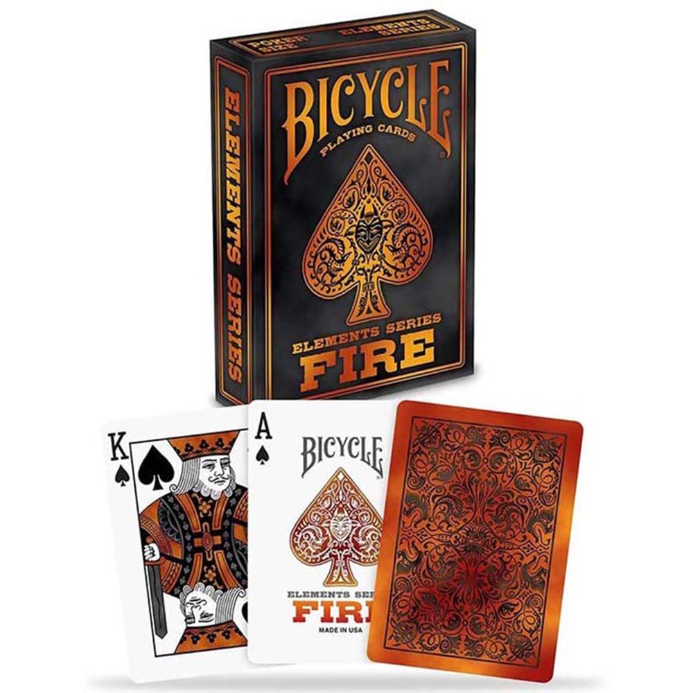 Fournier Bicycle USPCC Baraja poker Fire Fuego Serie elementos Magos Trucos Ilusionismo Cartas Magia Adultos Colección Coleccionable Jugar Cartas Juego mesa Regalo ideal Espectáculo Escenario