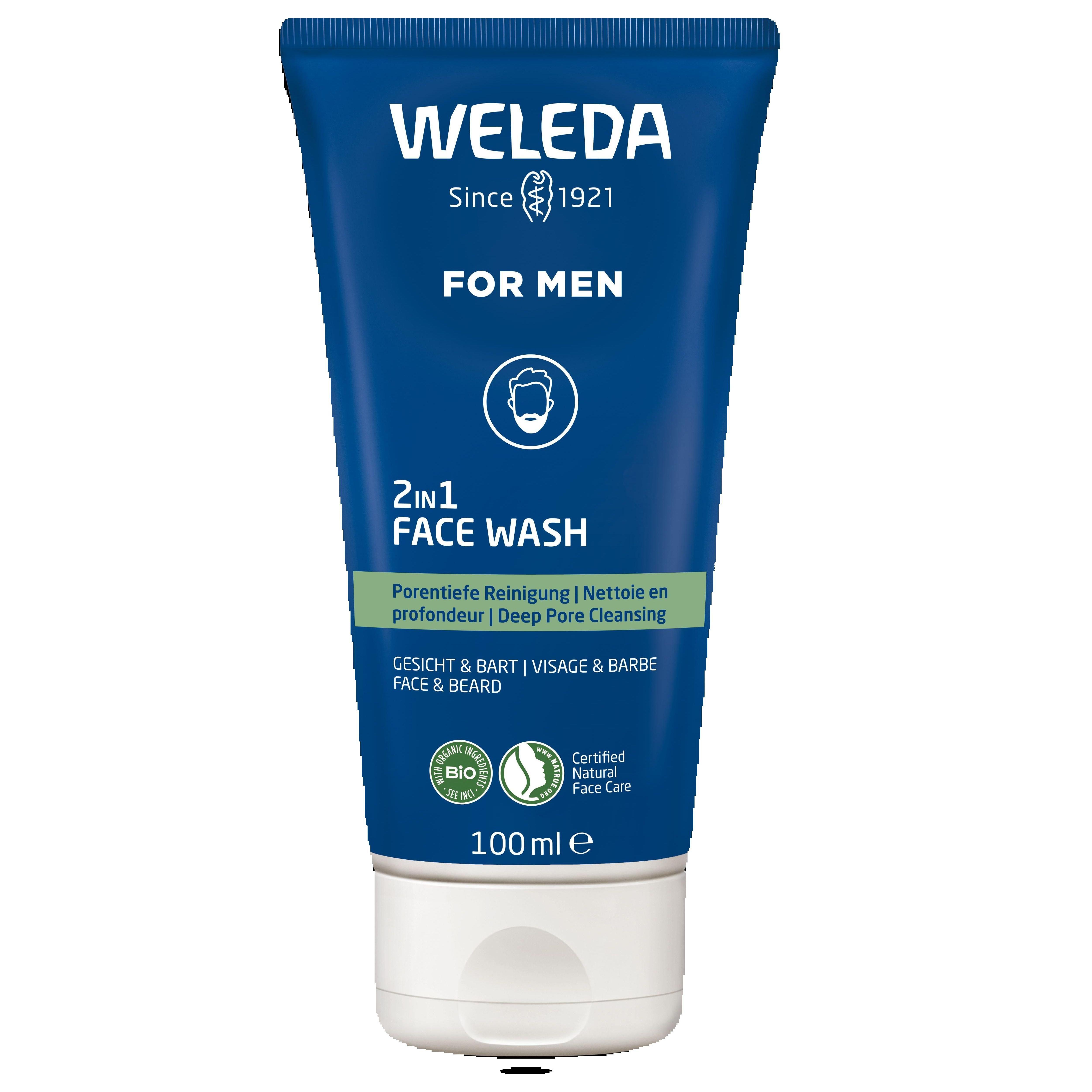 WELEDA, Nuevo Gel Limpiador 2 en 1 Rostro & Barba (FOR MEN) 100 mL